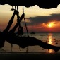 Sunset in Thailand with a beautiful girl